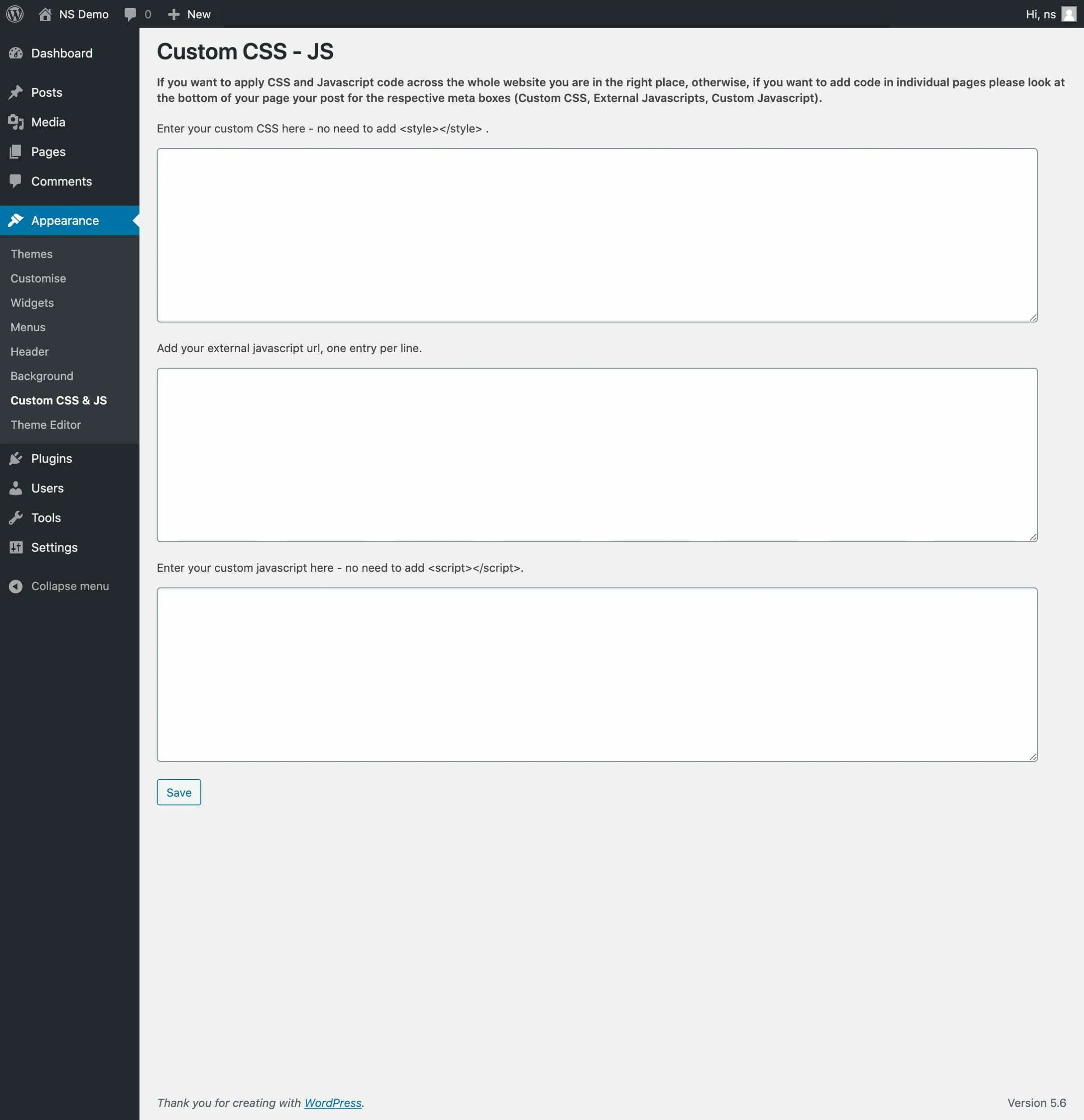 custom-css-js